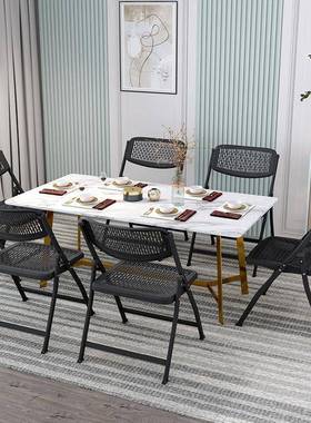 办公室电空脑VRJ椅餐椅培训电椅镂叠椅子透气折椅子家用加厚一体