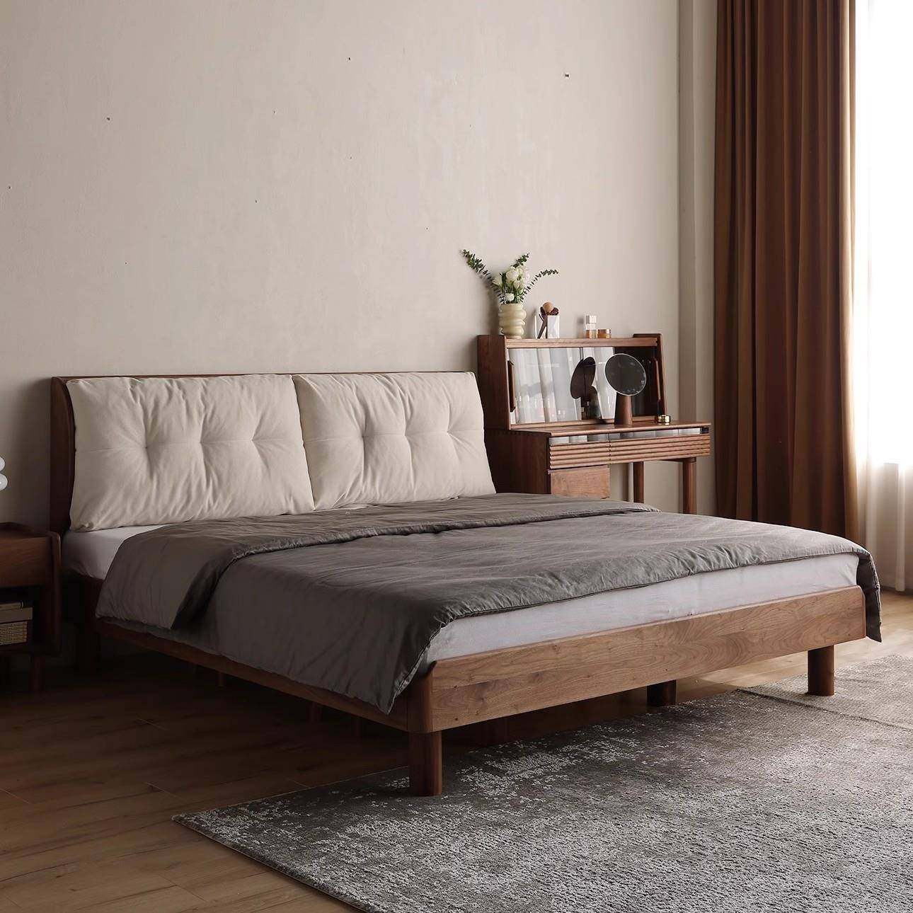 北美黑胡桃木床卧室软包布艺床全实木樱桃木1.8米床现代简约婚床,机械设备,其他机械设备,淘宝优惠券,粉丝福利购,淘宝优惠卷