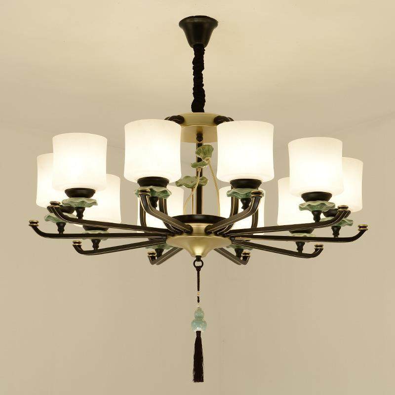 新中式吊灯客厅别墅现代风格大厅火锅店家用大气莲花饭店包间灯具