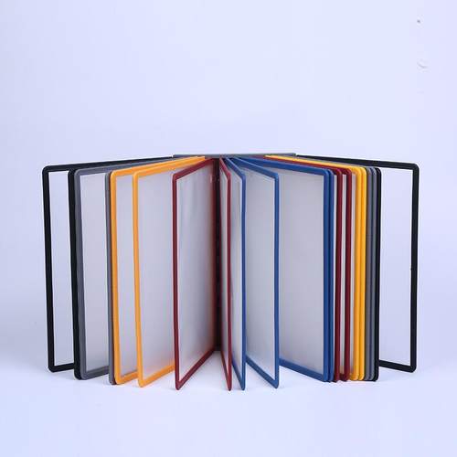 A4翻页展示5001-20架资料文件夹壁菜挂0式4面谱相册宣传展示夹挂