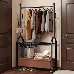 晾衣架落家用室内可移动子易挂衣服架AC60A多简功地能衣裤架一体