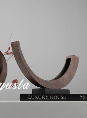 客侘寂法式厅茶几插干花瓶餐厅店样板间玄关OAW柜花酒摆件软装饰