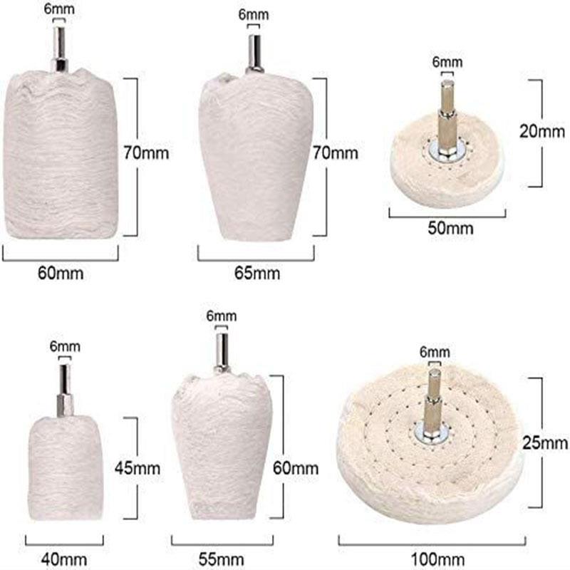 11光件套11件套布抛轮力带柄棉布轮式平面立镜面抛光布轮亚克抛光