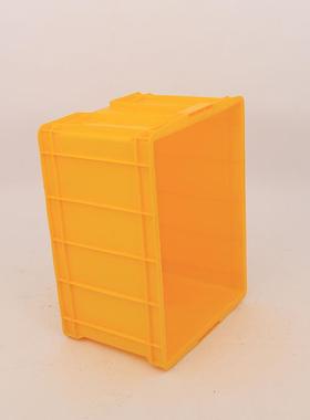 黄色70030带盖注塑周FQV箱带盖大号工9业塑料箱配盖转-可推高周转