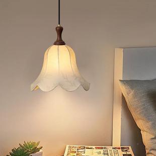 式春晓法式中古卧室床头小吊灯复古油风495乡美村氛围灯布艺奶花