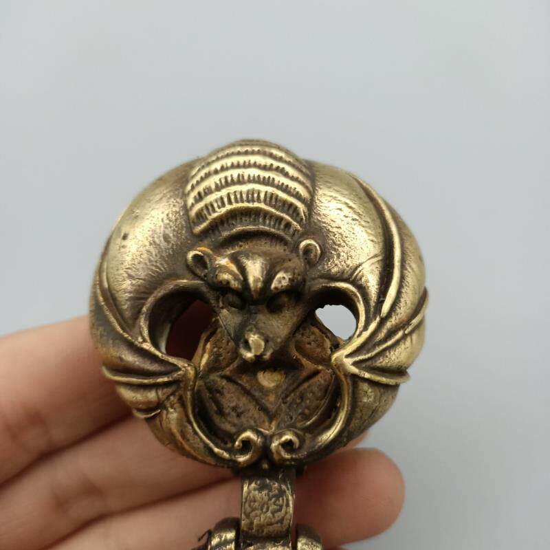 仿古古玩老式黄铜纯铜福在眼前皮带扣钥匙扣挂饰男款招财腰挂件
