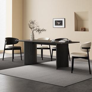 复古木餐5920桌椅合椅组德利丰岩板中古风家用高级感网实红户型餐