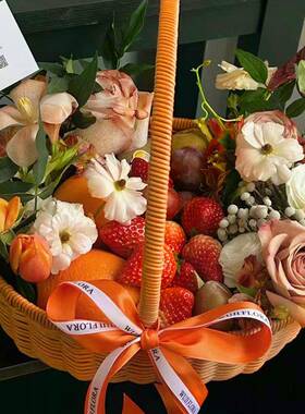 水仿藤编手提果花篮花店节日创意礼鸡品月bzl77567子蛋篮子零食收