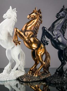 腾摆空马玄关创意办桌树脂装马饰摆件客厅公摆件盛凯吉3b抽象艺术