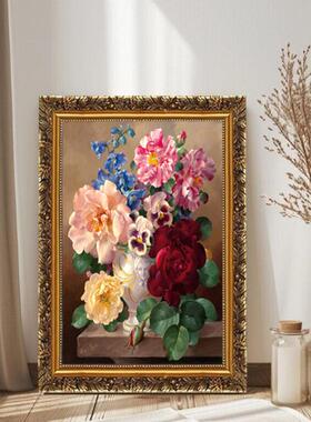 仿欧式有框古典画装饰画客厅壁画餐PUZ厅挂画家绘居挂画喷真油画