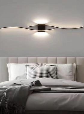 现代室约室内长条卧床灯客厅格50265栅电视沙发背景简墙头过道极