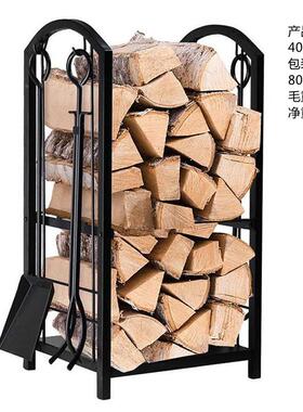 室47103内户外壁炉具燃烧柴火架木柴放储收木架工堆整理摆放纳架