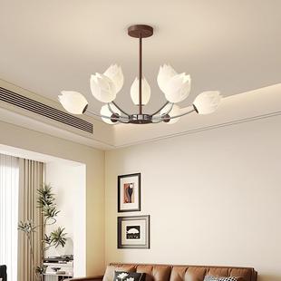 中古房风创意花朵吊灯厅主灯法复古56887卧室间餐厅胡桃式 色护客