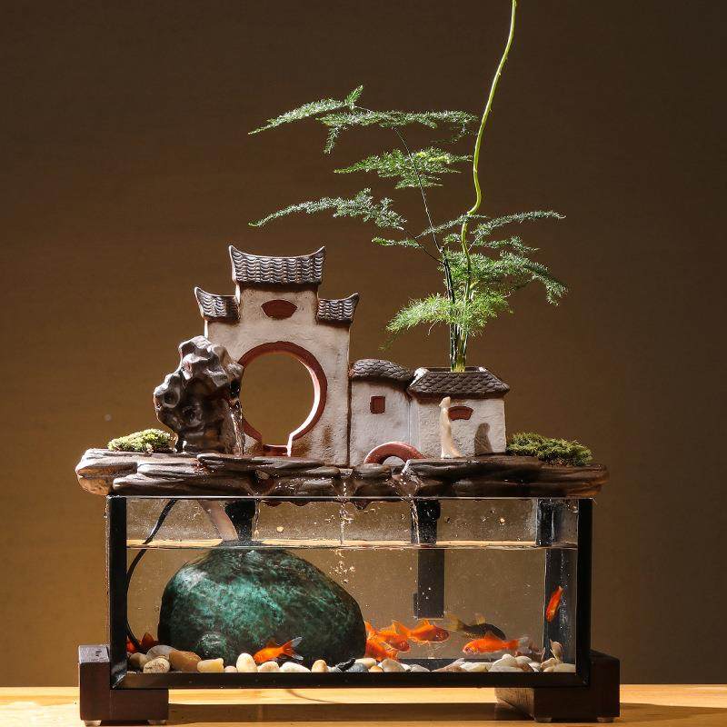 流摆件客办厅公室家缸居桌面装饰循环水招财喷JEX泉鱼乔迁开水业,家居饰品,流水摆件,淘宝优惠券,粉丝福利购,淘宝优惠卷