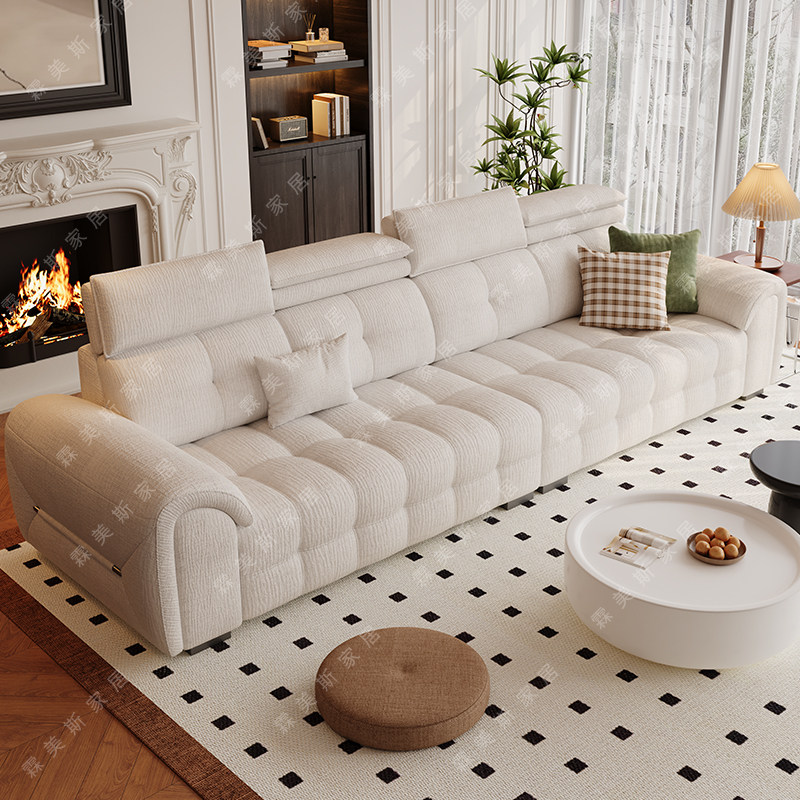 2025新款雪尼尔布艺沙发法式奶油风客厅小户型三四人位可调节沙发,住宅家具,布艺沙发,淘宝优惠券,粉丝福利购,淘宝优惠卷