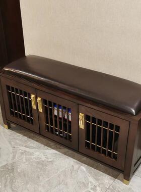 J^新凳中式换鞋凳用门口HK-0312沙发家凳实木储物穿鞋布凳艺换遮