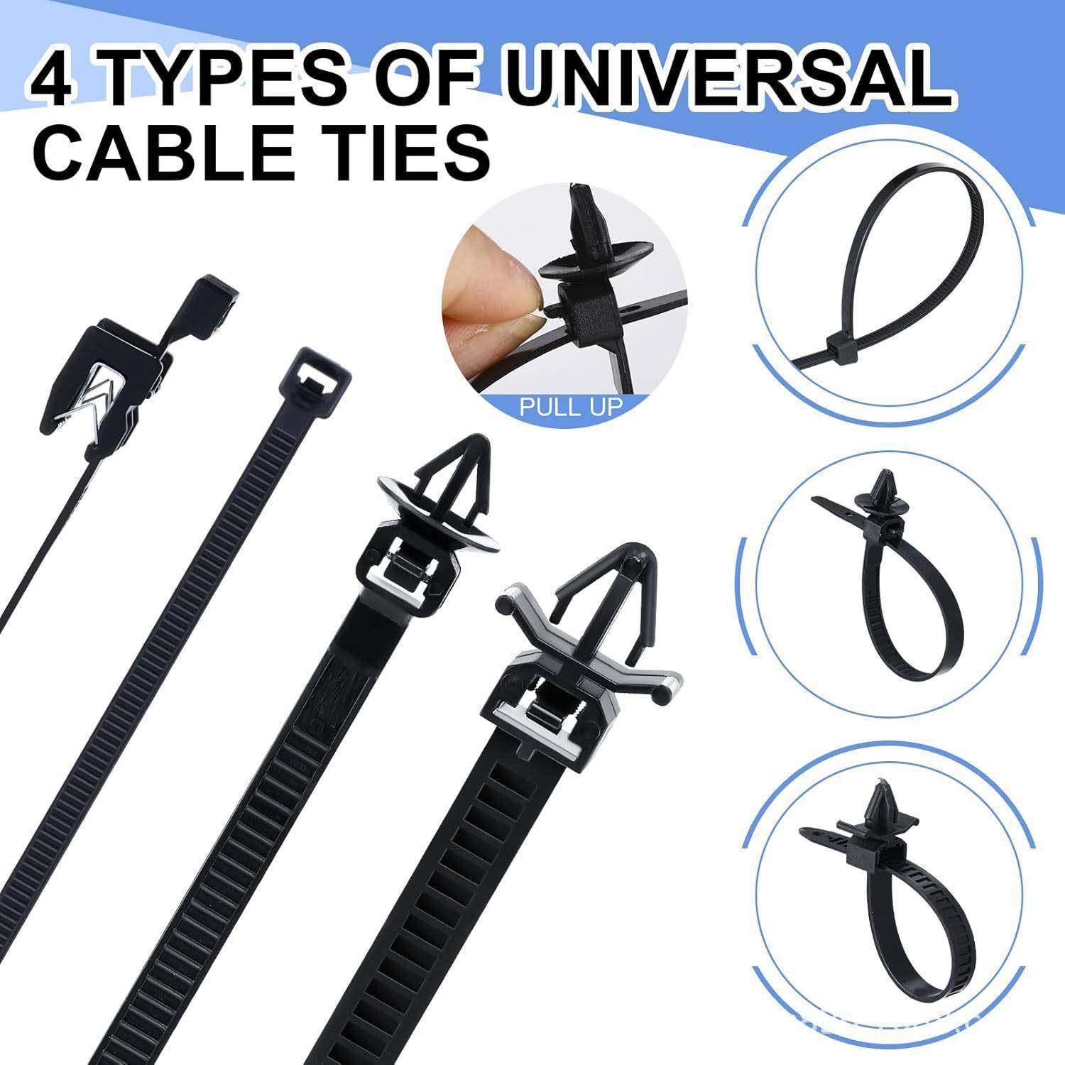 盒装子2车00PCS汽车身线束固定波纹管线塑料卡扣尼龙卡捆绑线束带