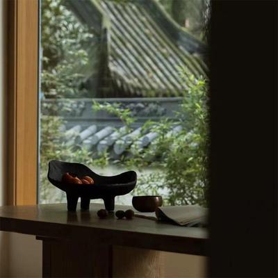 侘寂中古盘摆件板房客样桌厅茶几餐托盘收纳盘桌面艺术软果装IIH