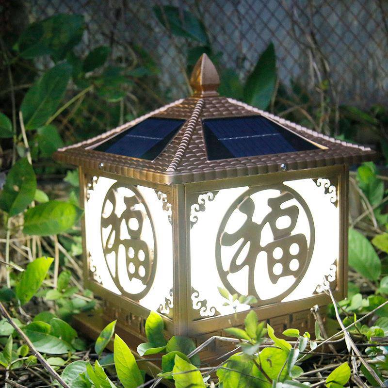 太阳能柱园头灯新中式农村墅围墙花院见描述灯景观灯户外别门庭柱