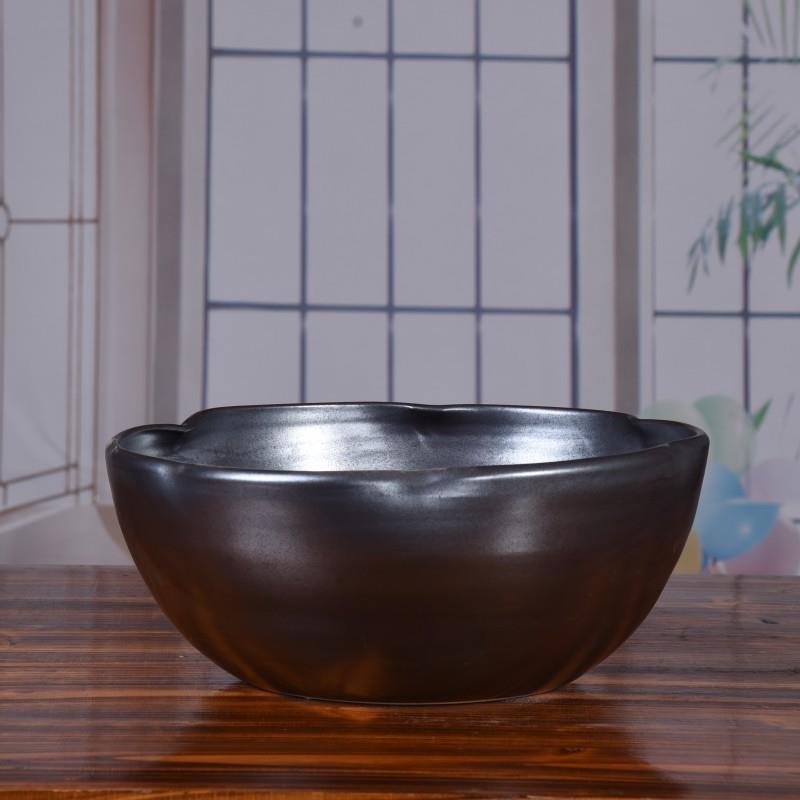 瓷鱼缸摆碗件颜色釉莲窑变水培植物陶养鱼乌龟盆鱼缸AZE陶瓷摆件