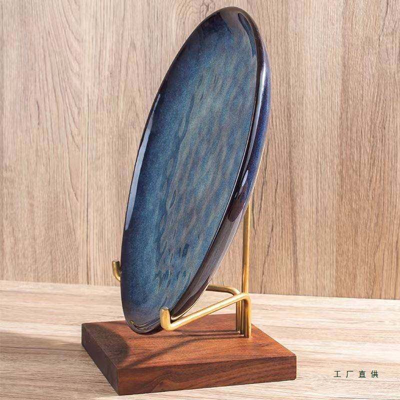 F9888MJT盘子展装示架赏盘支瓷盘盘托架黄铜实架木托茶饼底座饰盘,家居饰品,装饰摆件,淘宝优惠券,粉丝福利购,淘宝优惠卷