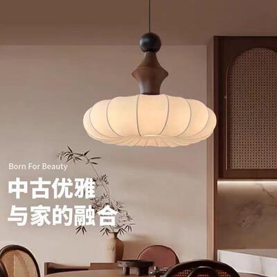 照月int18512a厅ge中v古风餐吊灯复古饭创意高级感餐桌胡厅桃木色