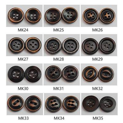 YDN现货天然木头厂家羊绒大衣衣复质古纽扣扣两风眼四眼木装饰扣