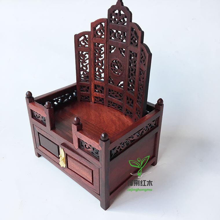 红实木雕工艺品中式仿古明清微缩微型家具模型红酸枝梳妆台小摆件