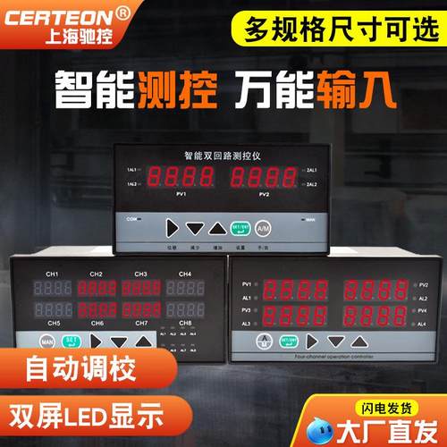 双回路数显表测控仪四路八路多回路数字显示调节仪温度压力Pt100