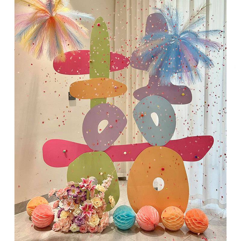 0191锁美多家居025新款巴胺彩k色喜字t板结婚婚房布置婚礼氛围感