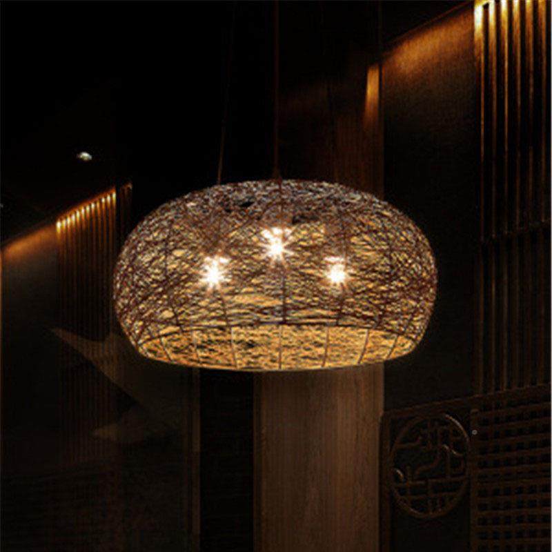 茶室吊灯式麻厅线藤中创意灯日550式餐火锅编店禅意吊灯,家装灯饰光源,智能吊灯,淘宝优惠券,粉丝福利购,淘宝优惠卷