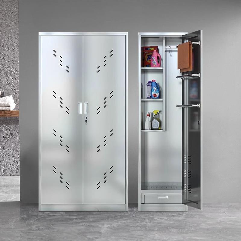 把304杂不钢清洁柜阳台物收纳保洁卫生不锈钢清柜拖把扫清洁工具