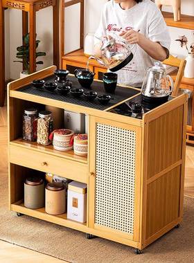 可移动新中放式茶茶YYU桌台家用阳台茶桌一整套办公室茶水泡柜小