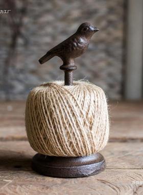 铸铁货麻绳架猫咪小鸟WSDDSGGS缝机装饰摆件复杂花园庭院纫阳台铸