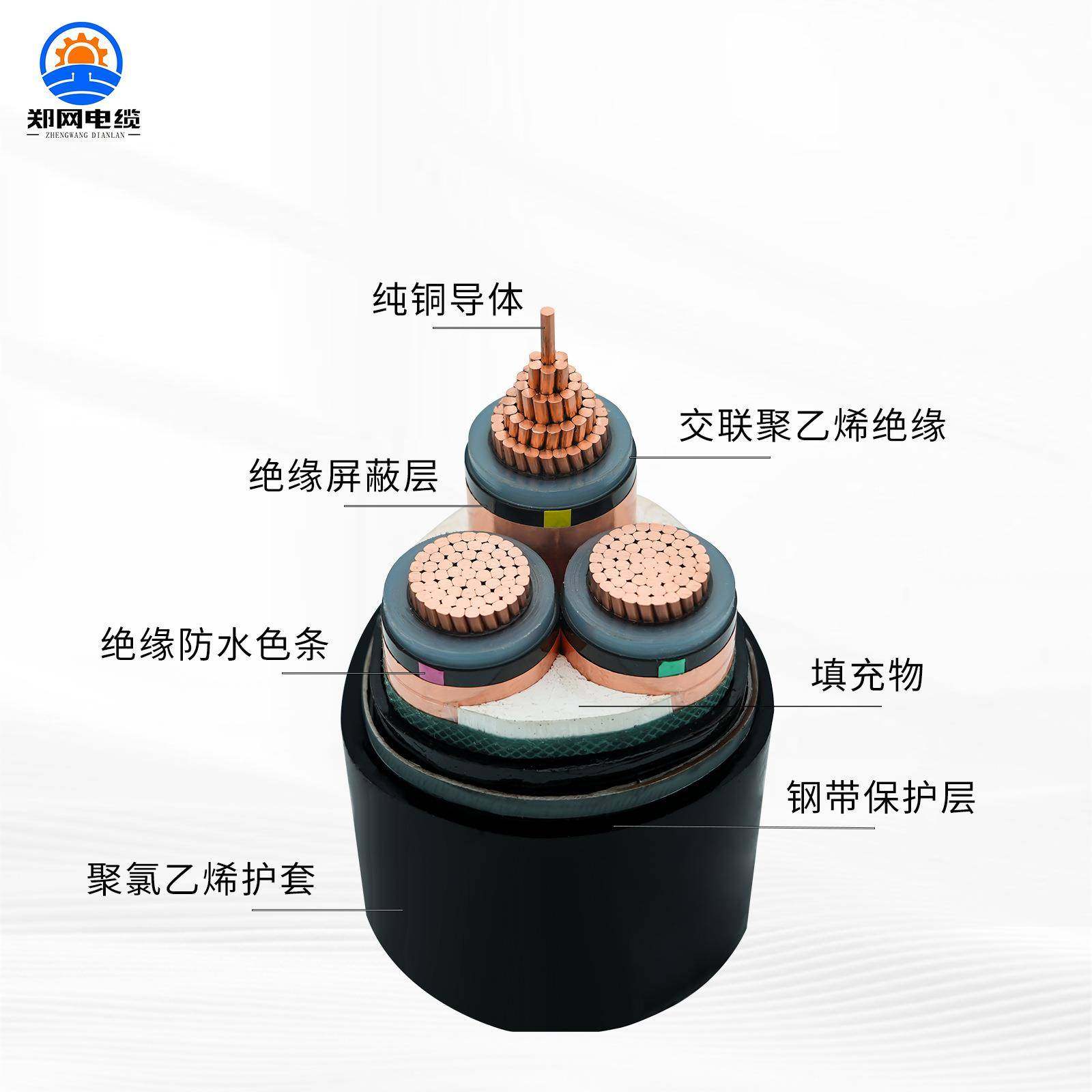 高压电YJV2210K8缆.7/15KV3*3V5/50/70/95/120平91873方铜芯高压