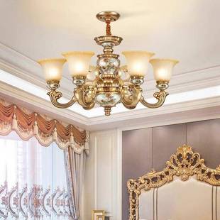 2025式563复新款欧客厅吊灯古别墅奢华大气卧室书房复式灯楼美式