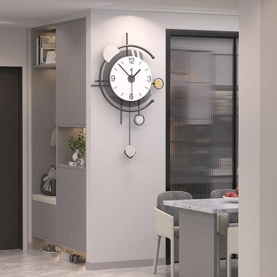 现代挂钟约时尚个性创意钟表关客厅玄背景装饰挂家表用简JT23137-