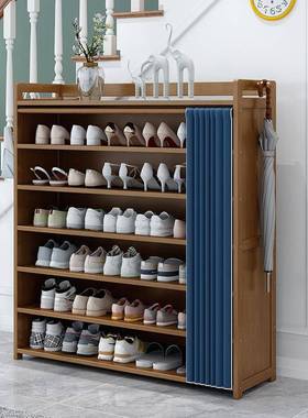竹防门尘收纳鞋柜高式款立一体柜玄关柜多层楠鞋架家用口95680鞋