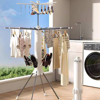八爪鱼衣架可折叠伸缩落铝合地金室内章鱼不占地方晾层晾双F99S78