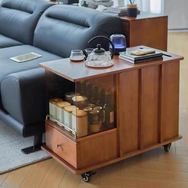 北欧复古简约实木茶桌家用茶台移动沙发茶水边柜茶车客厅泡茶水壶,农用物资,其他肥料,淘宝优惠券,粉丝福利购,淘宝优惠卷