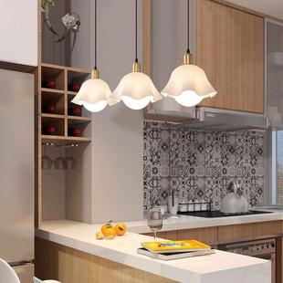 美式餐厅吊灯三头吧台灯具北欧简约全铜家用创意个性大气饭厅灯饰