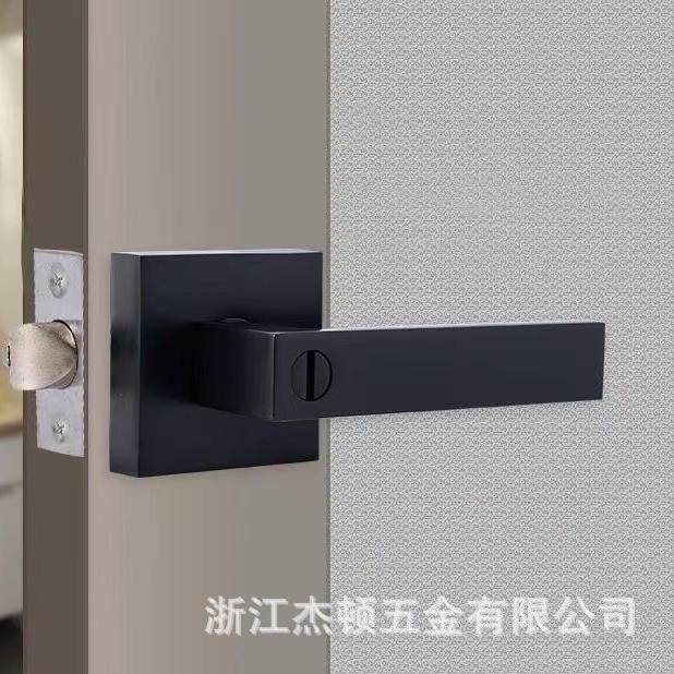 哑黑锌合金卧室门锁方形款浴室门锁钥匙执手锁简约重型美式三杆锁,节庆用品/礼品,新娘配件,淘宝优惠券,粉丝福利购,淘宝优惠卷