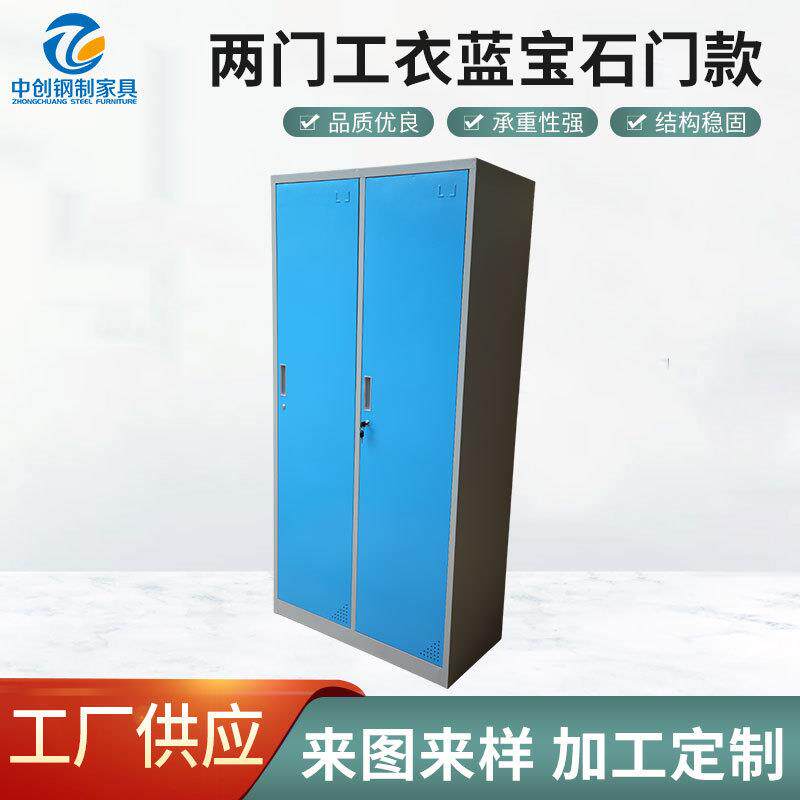 工厂员工宿舍2门储物柜更衣柜健身房浴室更衣带锁钢制衣柜