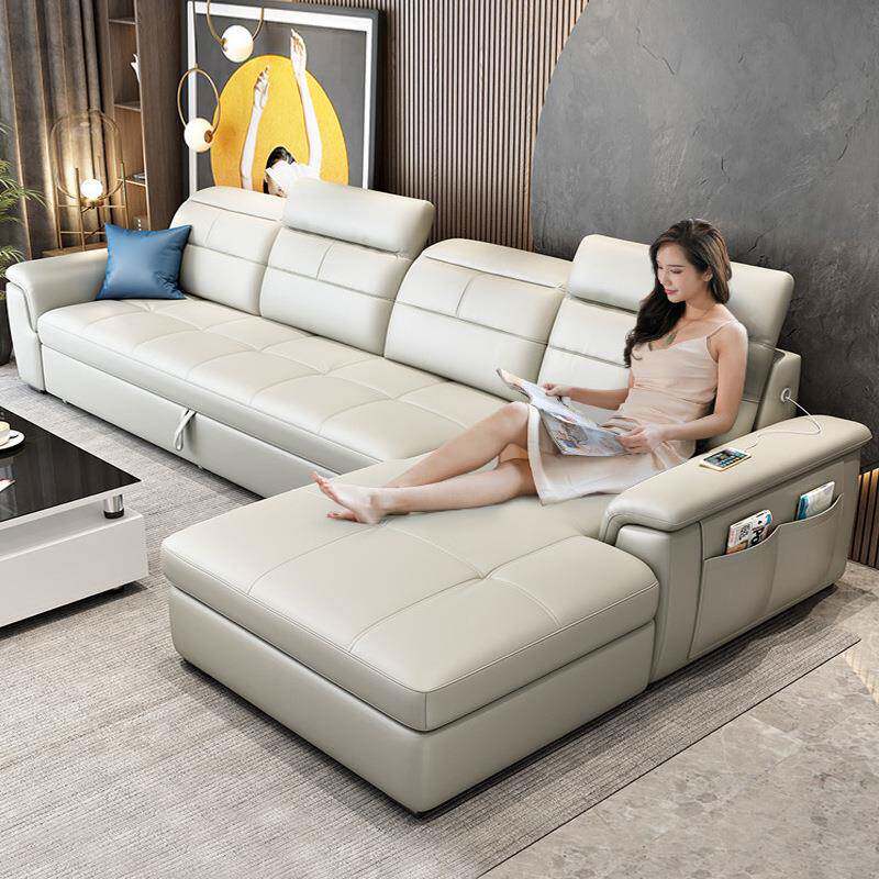 多功能现代简约风折叠沙发床小户型转角客厅沙发可储物两用科技