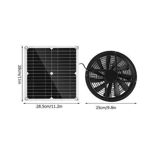 100W单晶阳能板加0英寸圆形通风机箱厕扇宠太物1294所屋排风换气
