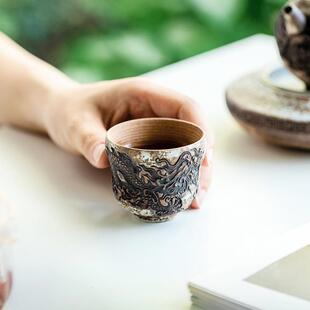 昌朴居茶浮雕墨龙杯人杯茗陶瓷手工主RSP品杯功夫茶具个人专用复