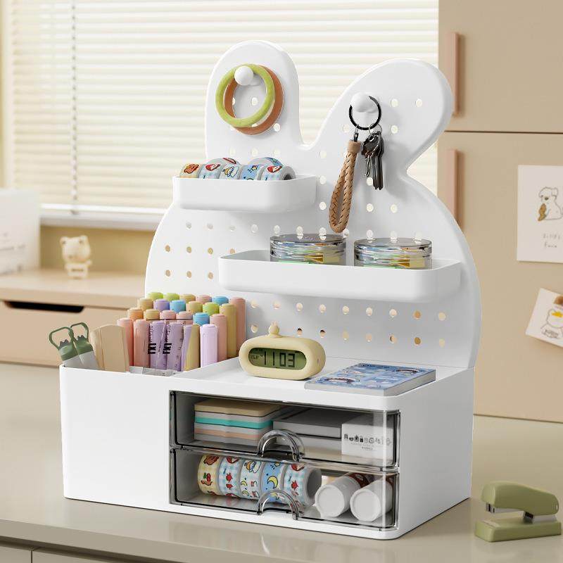 桌面洞洞置物架办公学生宿舍板书桌GPJ笔桌室上抽屉筒收纳盒整理