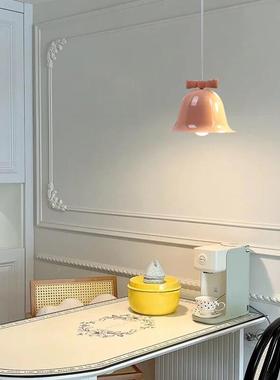 北欧床女头小X202吊灯蝴蝶结ins少奶油风灯具卧风铃室铛儿童房小