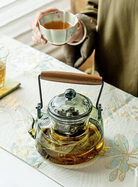 新防款围炉高硼硅璃煮茶壶烧壶玻家水用加厚耐热蒸SKB煮茶壶烫煮