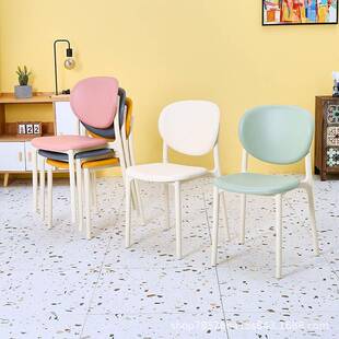 法式奶油风餐椅网红设计师款北欧现代简约家用白色餐桌靠背凳椅子